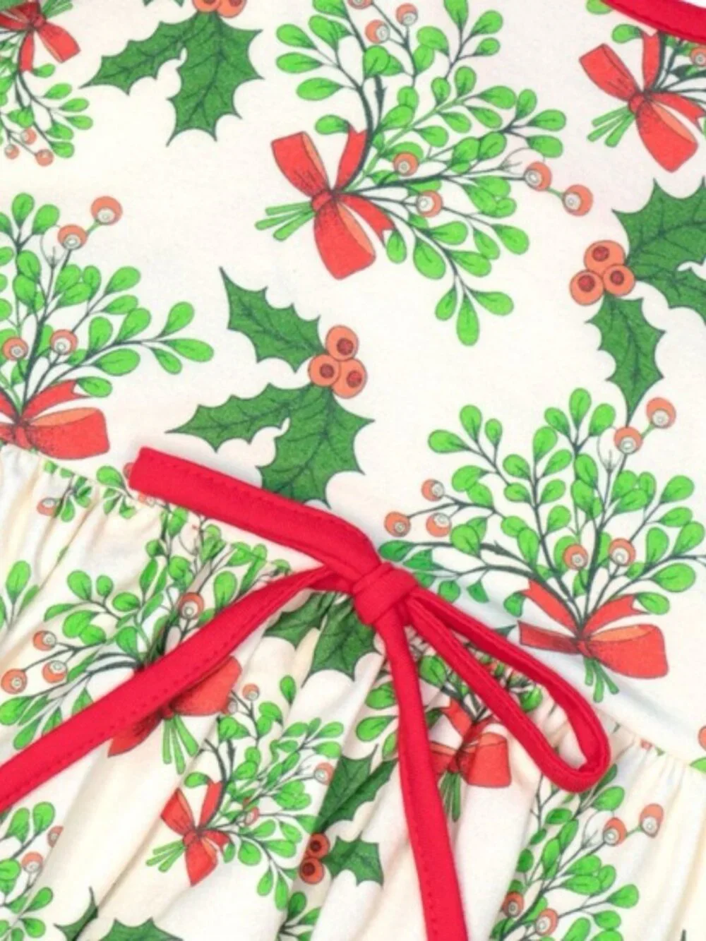 Eleanor Rose Mistletoe and Holly Knit Joy Holiday Dress Size 5-6 100% Cotton